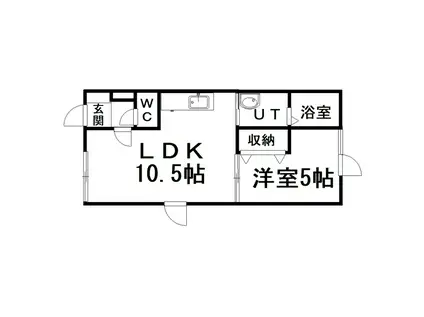 ハイツ大樹I(1LDK/1階)の間取り写真