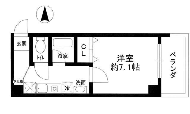 永澤金港堂ビル(1K/4階)の間取り写真