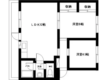 山春ビル霧島(2LDK/4階)の間取り写真