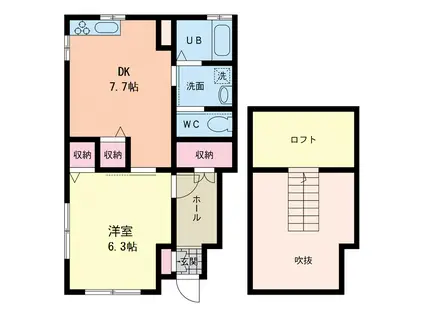 フレグランス(1DK/1階)の間取り写真