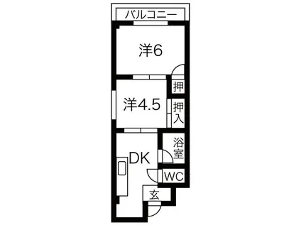 メゾン大和枚岡(2DK/3階)の間取り写真