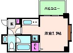 ワコーレヴィータ深江本町(ワンルーム/2階)の間取り写真