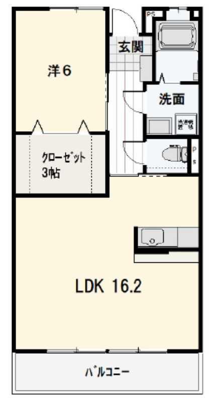 エトワール新涯(1LDK/1階)の間取り写真