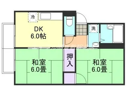 プレジール富井A棟(2DK/1階)の間取り写真