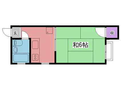 フジハイツ(1K/2階)の間取り写真