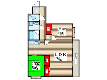 阿部南葛西第1マンション(2LDK/3階)の間取り写真