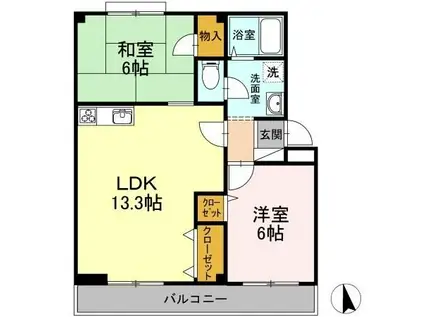 小野マンション(2LDK/1階)の間取り写真