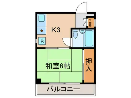 シティハイツコヤマ(1K/3階)の間取り写真