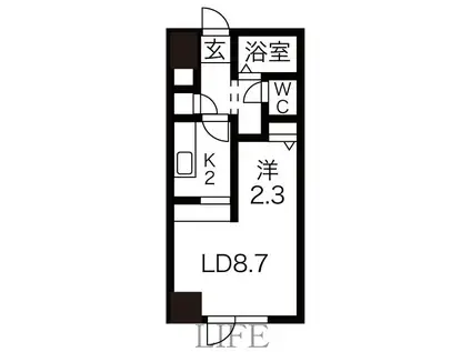 AMS東札幌24(1LDK/2階)の間取り写真