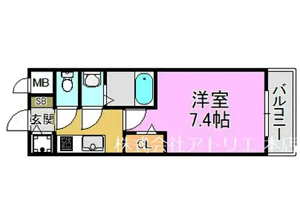 S-RESIDENCE高井田CENTRAL(1K/11階)の間取り写真