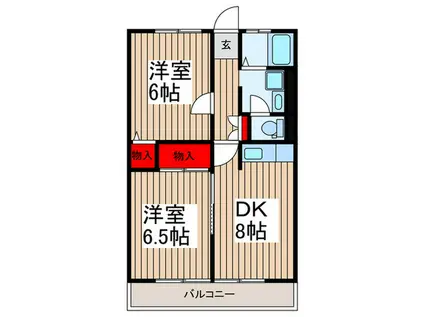 リベール田島II(2DK/2階)の間取り写真