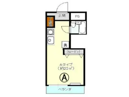 グリーンロードマンション飯田(1K/4階)の間取り写真