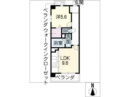 クリア駒田(1LDK/4階)の間取り写真