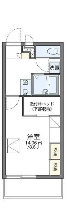 レオパレスメイプルヒルズ 1階階 間取り