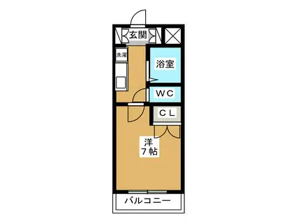 レジディア浦安(1K/4階)の間取り写真
