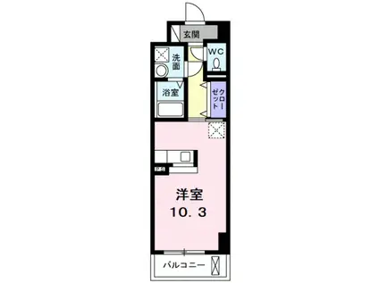 グランコート・エルクラージュ(ワンルーム/1階)の間取り写真