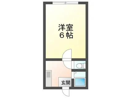 プレジール真庭C(1K/2階)の間取り写真