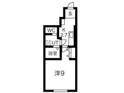LEBEL VIER(1K/1階)の間取り写真