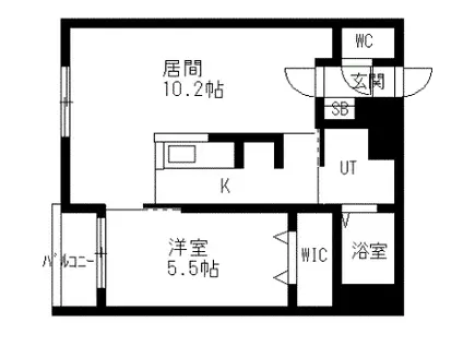 ATLANTIS3条通(1LDK/1階)の間取り写真