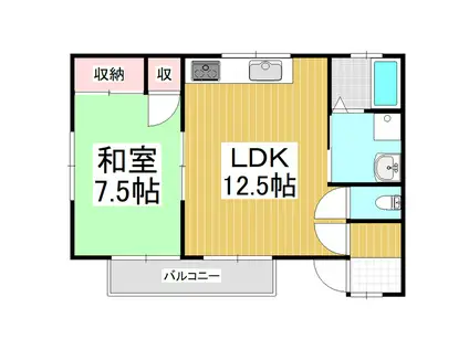 ベルエキップ(1LDK/1階)の間取り写真