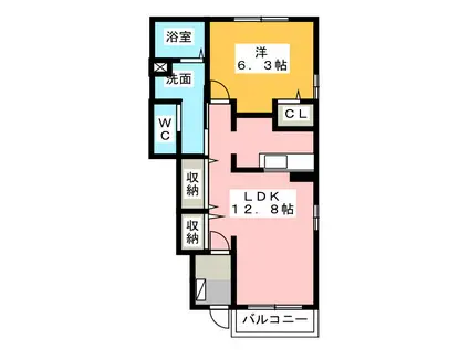 サニースクエアII(1LDK/1階)の間取り写真