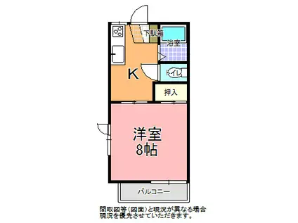 酒門ヤングパレスD&Y(1K/2階)の間取り写真