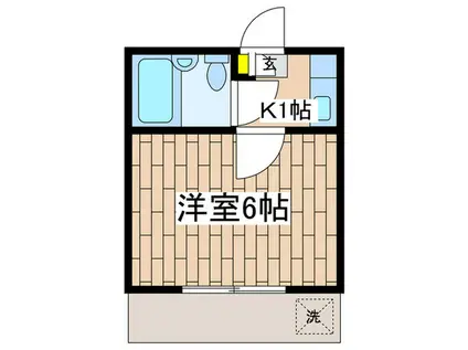 サンライズ藤沢(1K/1階)の間取り写真