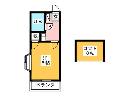 サニースポット(1K/1階)の間取り写真