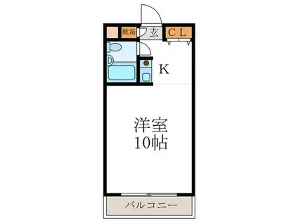 川端ハイツ(1K/3階)の間取り写真