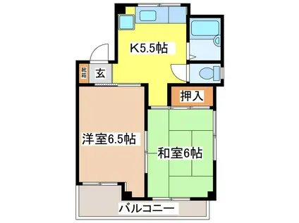 テーラーコーポ(2K/3階)の間取り写真