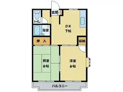 万久マンション(2DK/1階)の間取り写真