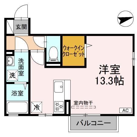 エストヴィアーレ(ワンルーム/2階)の間取り写真