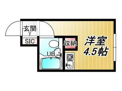 シティハイツ八尾(ワンルーム/2階)の間取り写真