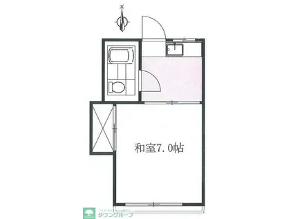 グリーンハイツ小川II(1K/2階)の間取り写真