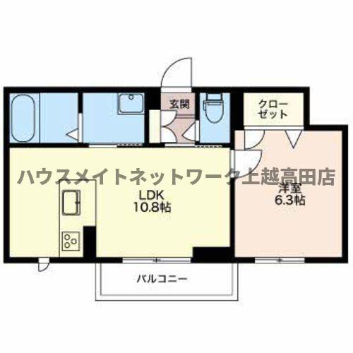 エル ソル1(1LDK/3階)の間取り写真
