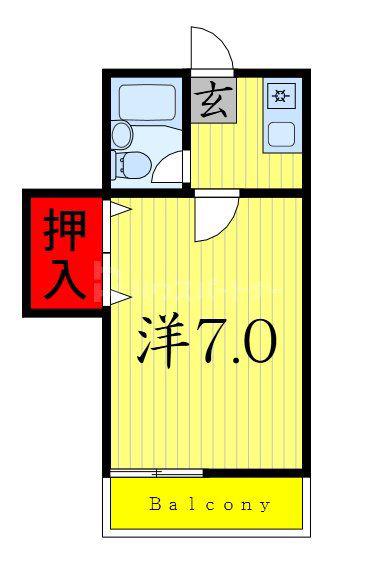 パサニア938(1K/1階)の間取り写真
