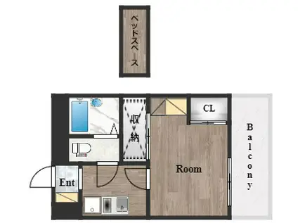 クレール(1K/2階)の間取り写真