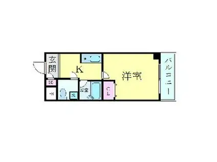 F・Hグリーンロイヤル高槻(1K/5階)の間取り写真