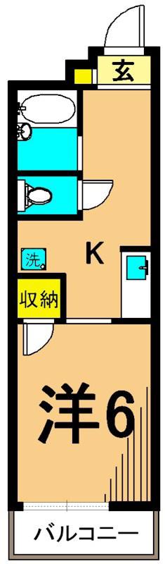 ドミール奥沢(1K/1階)の間取り写真