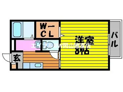 ビバーチェナラバラC(1K/2階)の間取り写真