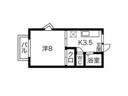 草川ハイツ(1K/2階)の間取り写真