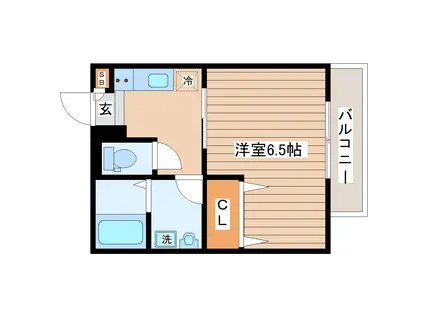 MAHARO宮町(1K/2階)の間取り写真