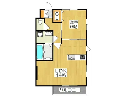 OWLII(1LDK/1階)の間取り写真