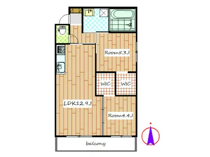 BLISSABOVE末広(2LDK/2階)の間取り写真