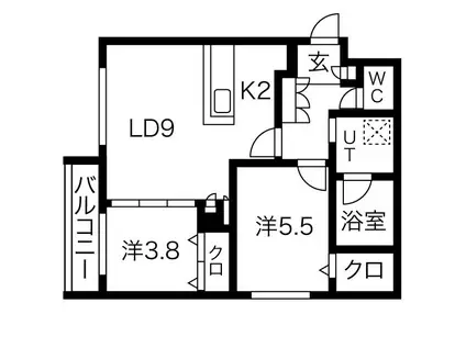ONE-KIKUSUI(2LDK/4階)の間取り写真