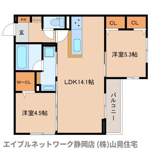 D CREST 北安東4丁目(2LDK/3階)の間取り写真