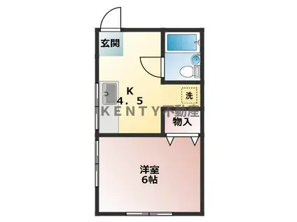 サンビレイ 1(1K/2階)の間取り写真