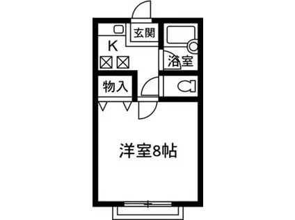 コンフォートロック(1K/1階)の間取り写真