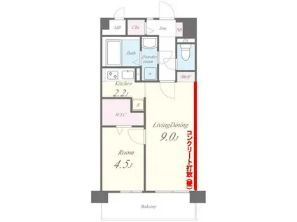 BOSCO BOB BUILDING(1LDK/7階)の間取り写真