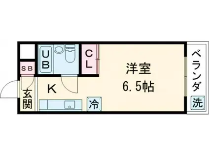 ジョイフル三山木(ワンルーム/2階)の間取り写真